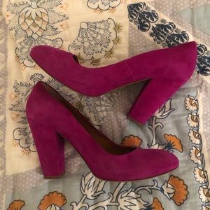 Madewell Fuchsia Suede Italian Leather Heel